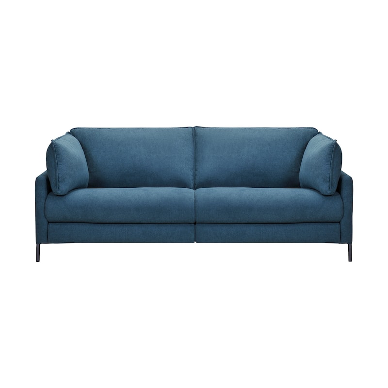 Juliett Blue or Grey 80" Upholstered 3 Seater Power Footrest Cloud Sofa Couch