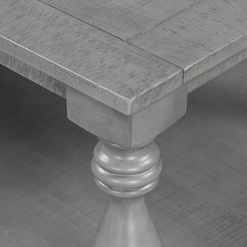 Luxurious Vintage Wooden Coffee Table With Column Legs