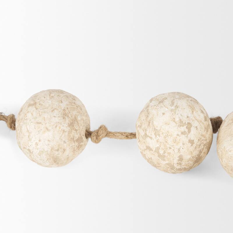 Varamala Beige / Dark Beige Paper Mache Sphere Garland