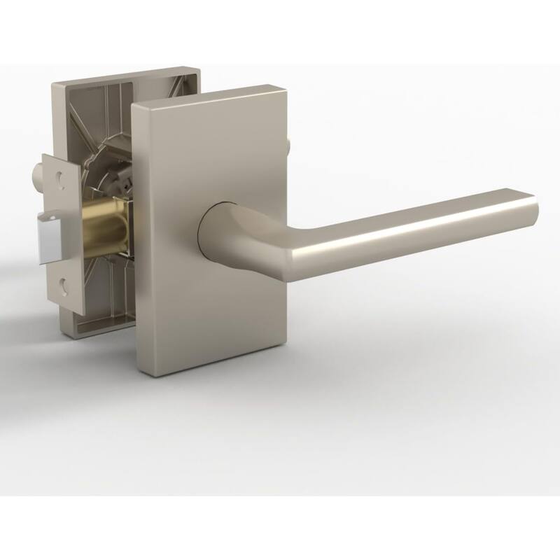Mega Handles GLAMOR Passage Door Lever | Modern Keyless Interior Door Handle for Hallway, Closet, or Bathroom and Kitchen - Satin Nickel