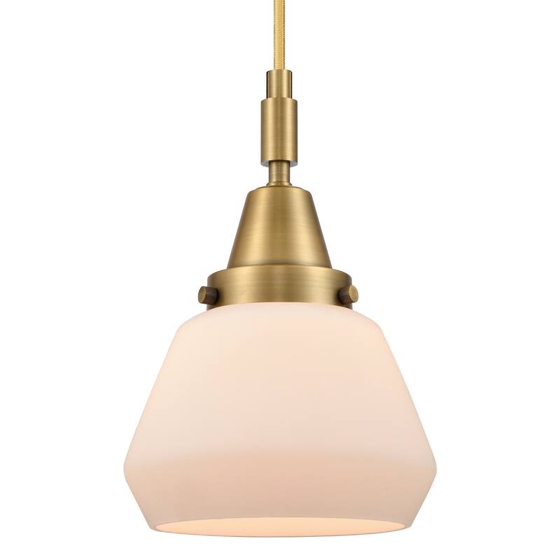 Innovations Lighting 447-1P-G171 Fulton 7" Wide Mini Pendant with - Brushed Brass