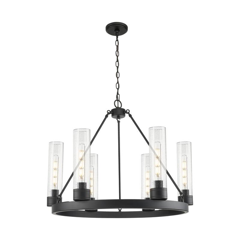 Innovations Lighting Downtown Urban - Boreas - 6 Light 29" Chandelier with 11" Shades - Seedy/Matte Black