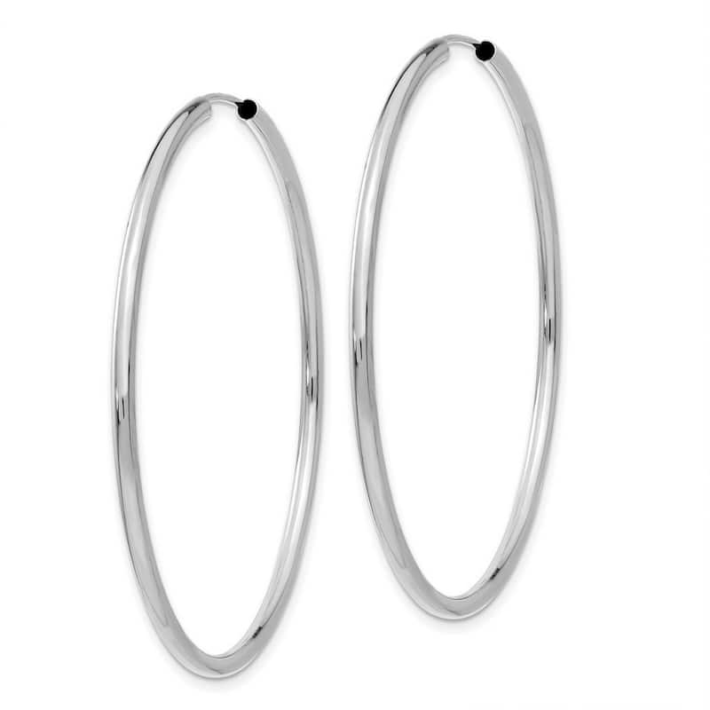 Curata 14k White Gold 2x45mm Polished Round Endless Hoop Earrings