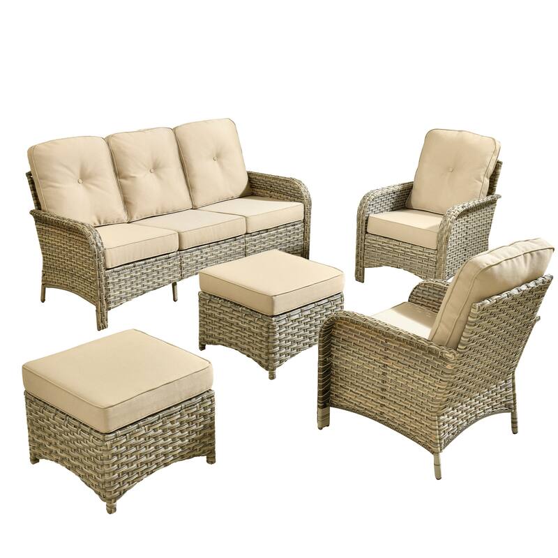 XIZZI Outdoor Patio Furniture Conversation Set with Fire Table