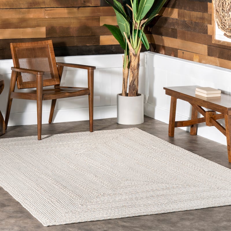 Nuloom Rowan Braided Texture Indoor/Outdoor Area Rug - 6' x 9' - Ivory