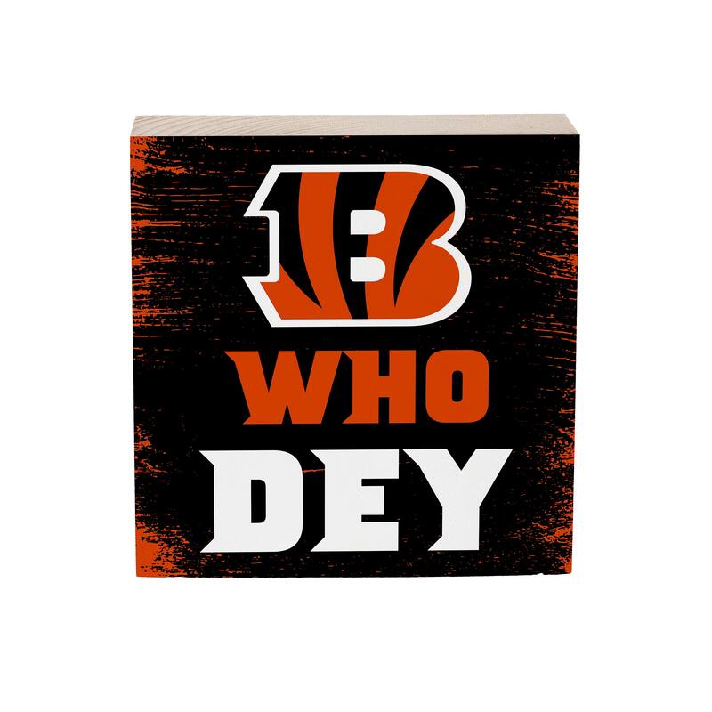 Cincinnati Bengals Wooden Tabletop Mantel Shelf Sign