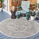 preview thumbnail 164 of 180, SAFAVIEH Courtyard Aquata Indoor/ Outdoor Waterproof Patio Backyard Rug 6'7" Round - Grey/Black