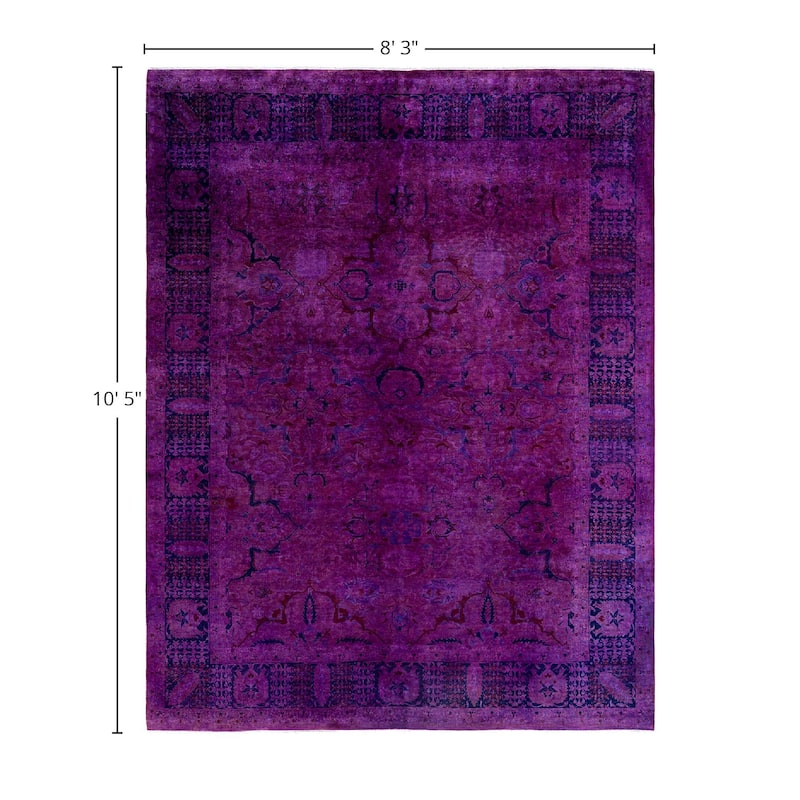 Fine Vibrance One-of-a-Kind Hand-Knotted Area Rug - Purple, 8' 3" x 10' 5" - 8' 3" x 10' 5"