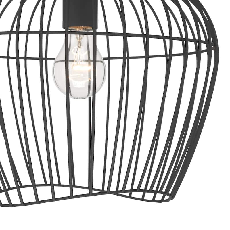 Hunter Redding Matte Black 1 Light Flush Mount - Industrial - Hallway, Bathroom, Entryway, Patio