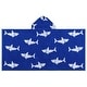 preview thumbnail 4 of 13, Sweet Kids Turkish Aegean Cotton Hooded Bath and Beach Towel Wrap Royal Blue Shark