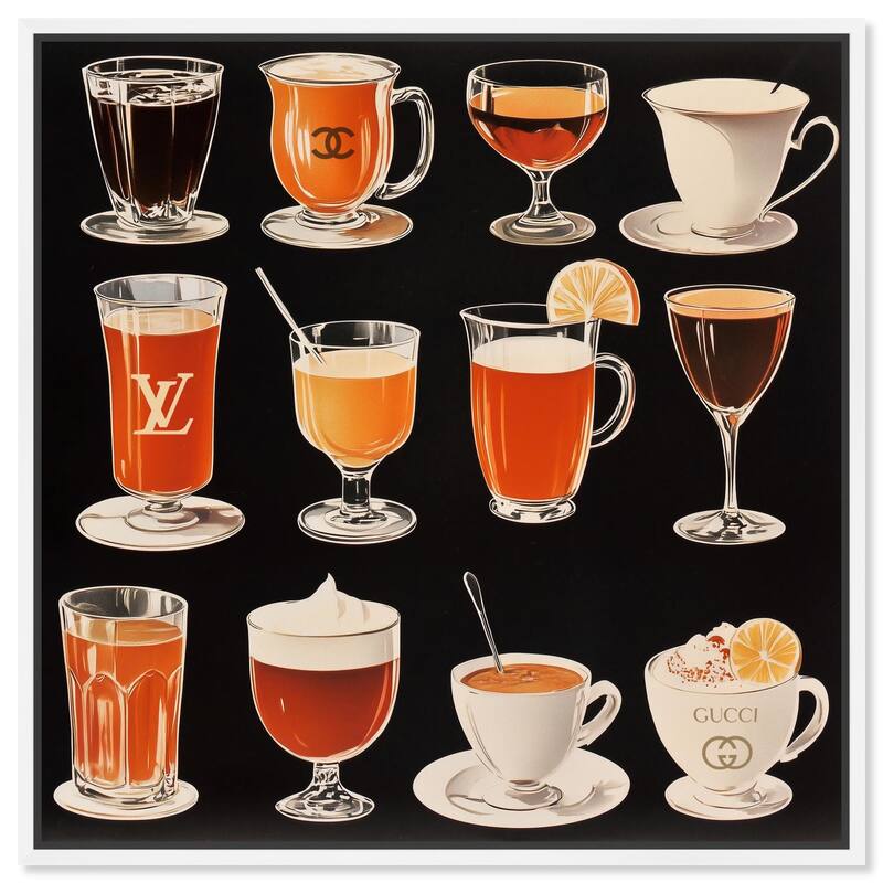 Glam Coffee Drink Collection Canvas by Art Remedy - White - 30" x 30"