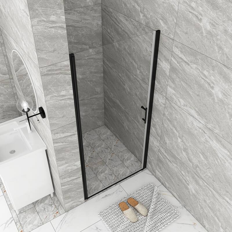 30/32/34/36 Inch Semi-Frameless Pivot Shower Door with Clear Tempered Glass