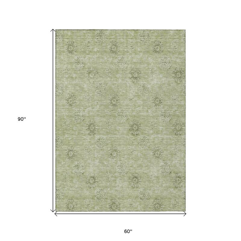 HomeRoots Floral Transitional Rectangle Outdoor Rug