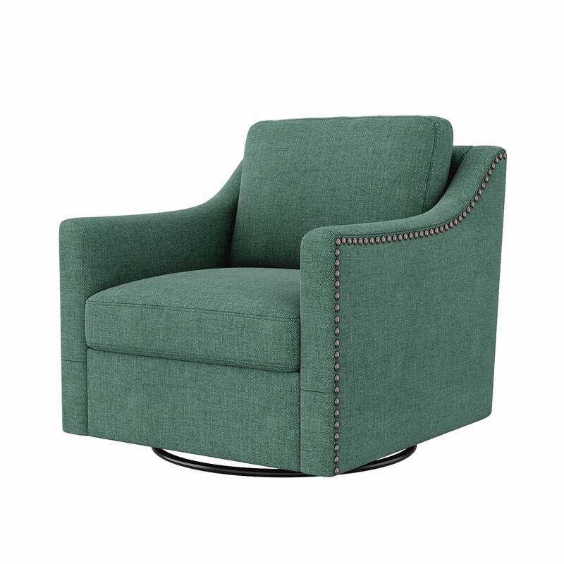 360 Degree Swivel Linen Armchair