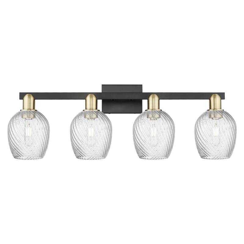 Innovations Lighting 716-4W-12-33 Salina Vanity Salina 4 Light 33" - Black Antique Brass / Clear Spiral Fluted