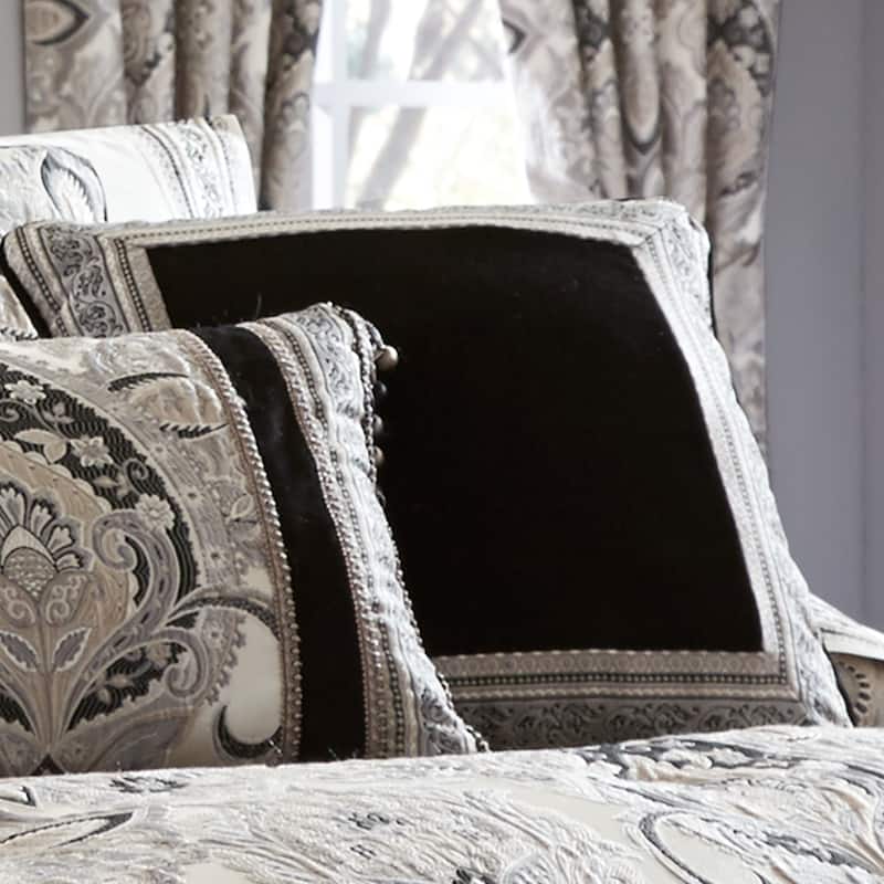 J. Queen New York Guiliana 18 Inch Square Decorative Throw Pillow - Accent - Polyester - Silver