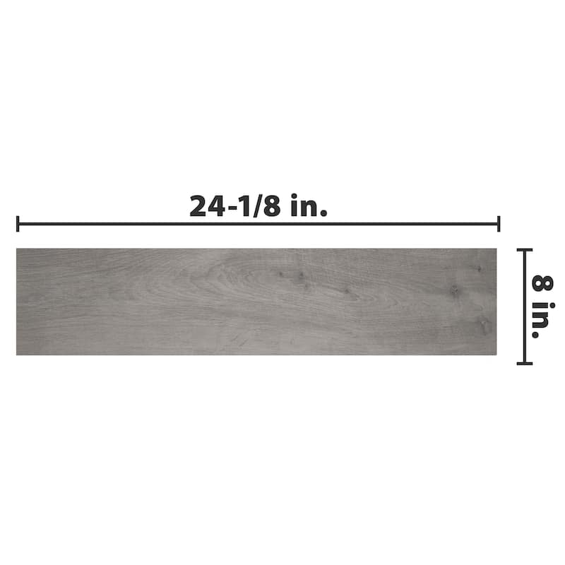 Merola Tile Ella Hill Grey 8" x 24-1/8" Ceramic Floor and Wall Tile - Case (9 Tiles)