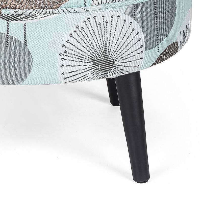 Adeco 23" Ottoman Fabric Round Foot Rest Stool