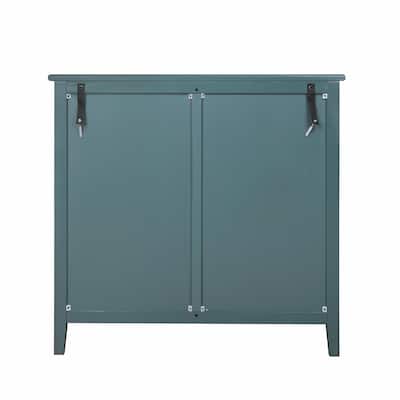 2-Door Cabinet with Semicircular Natural Rattan Weaving