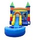 preview thumbnail 3 of 3, Pogo Bounce House Crossover Bounce House with Slide and Splash Pool, Deluxe Rainbow