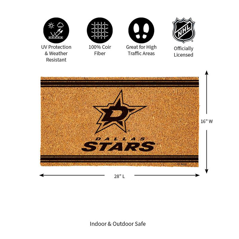 Dallas Stars Monochrome Indoor/Outdoor Coir Door Mat