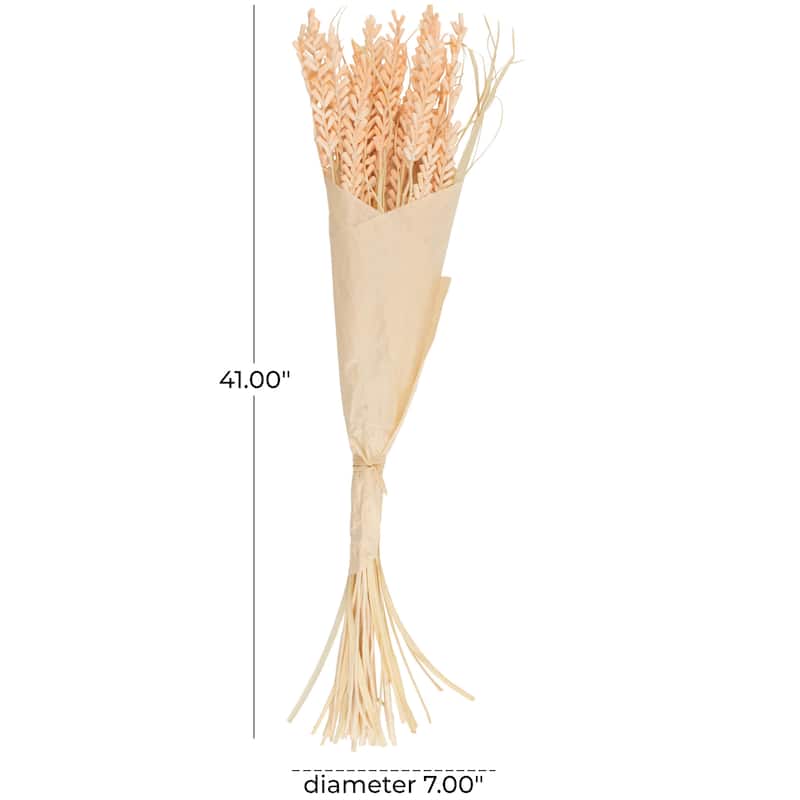 Dried Plant Tall Floral Bouquet Natural Foliage with Cream Stems - Pink or Orange - Roche River Decor