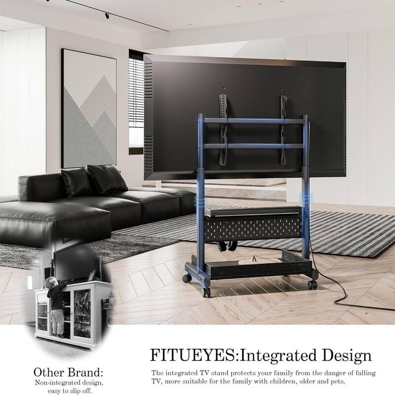 Rolling Floor TV Stand Mount