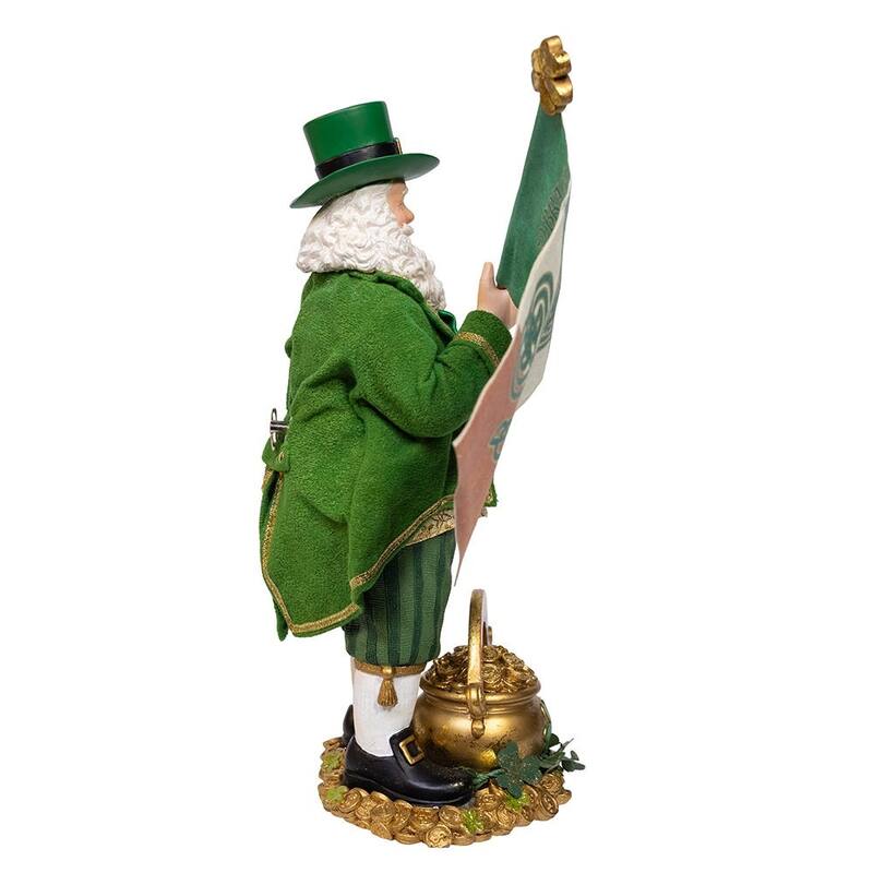 Kurt Adler 11-Inch Fabriche Musical Irish Santa