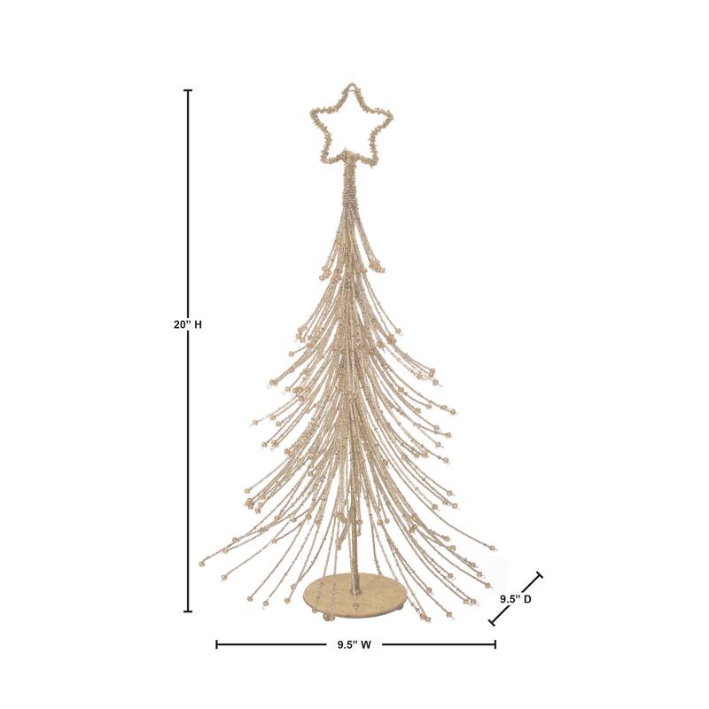 20" Glitter With Bead And Star Tree