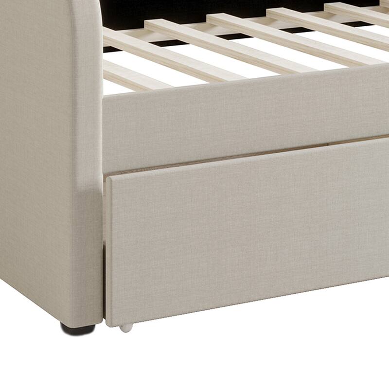 CraftPorch Twin Size Daybed In Linen With Storage