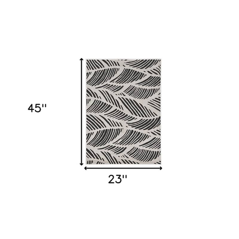 Daro Unique Abstract Weather Resistant Sleek Contemporary Outdoor Rug - 2' x 4'