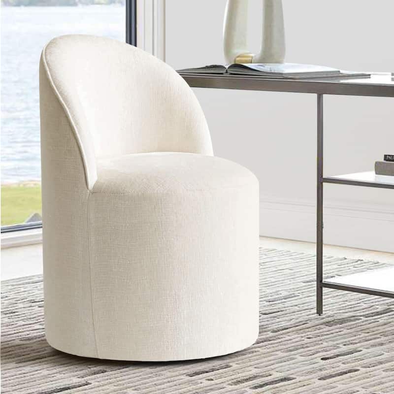 Upholstered Chenille Office Chair with Wheels