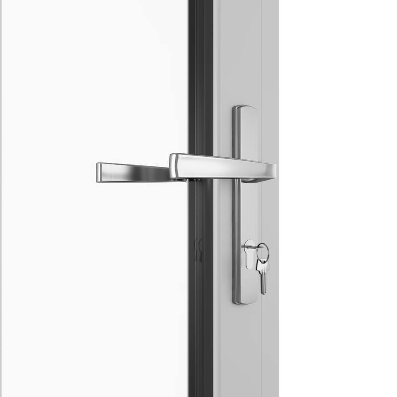 KaMic 168"×96" 5 Panels Aluminum Folding Door In White,Folded Out From Right To Left Model #:FD5PWH16896-RL