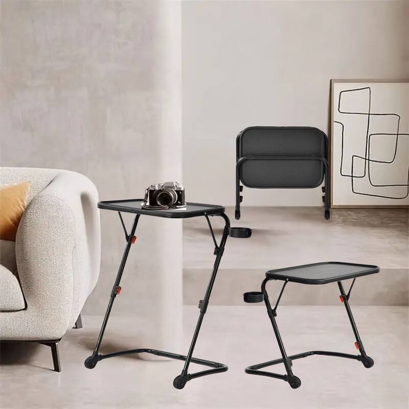 Foldable Table with Compact Design - for Home, Bathroom Easy Storage, Space-Saving (Black)