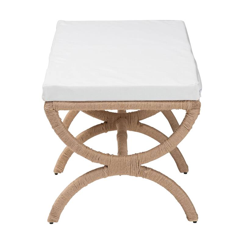 Maliyah Japandi Natural Jute Accent Bench