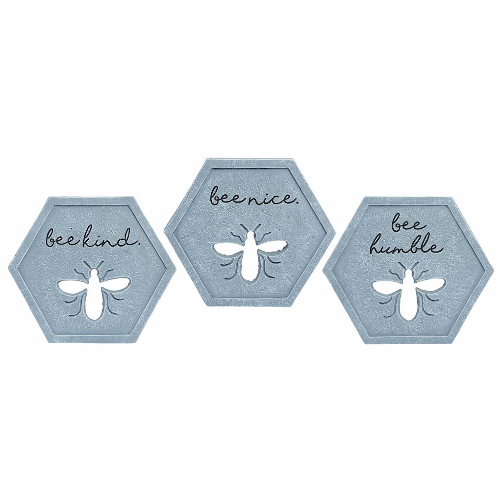 Transpac Cement Bee Garden Stone Set of 3 Spring Home Decorations