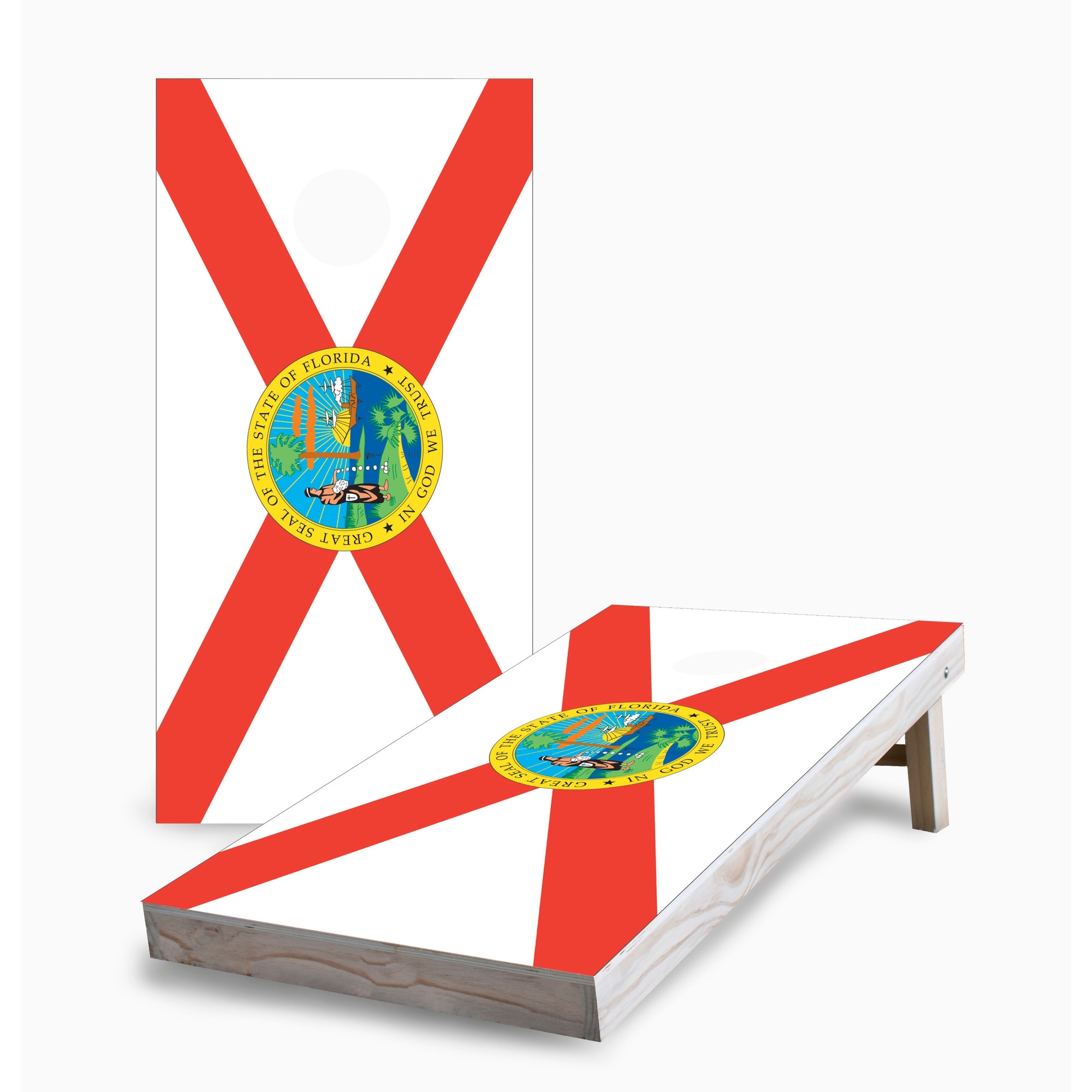 Florida State Flag Corn Hole Board Set with Carry Case