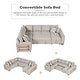 preview thumbnail 4 of 10, Modern U Shaped Sectional Sofa with Pull Out Bed and Storage Shelves and USB Ports for Living Room or Reception Room