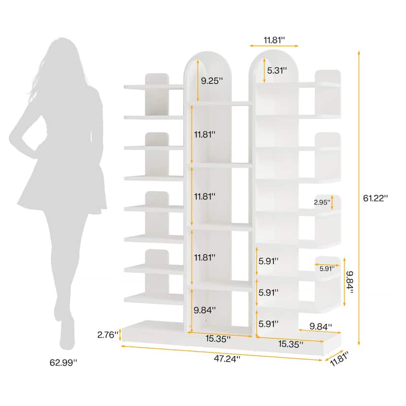 13-tier Freestanding Tall Shoe Rack Shelf Storage Cabinet for Entryway