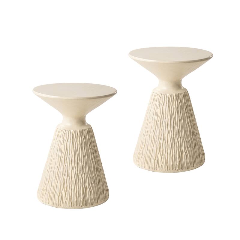 COSIEST Outdoor Patio Round Pedestal End Table, Side Table