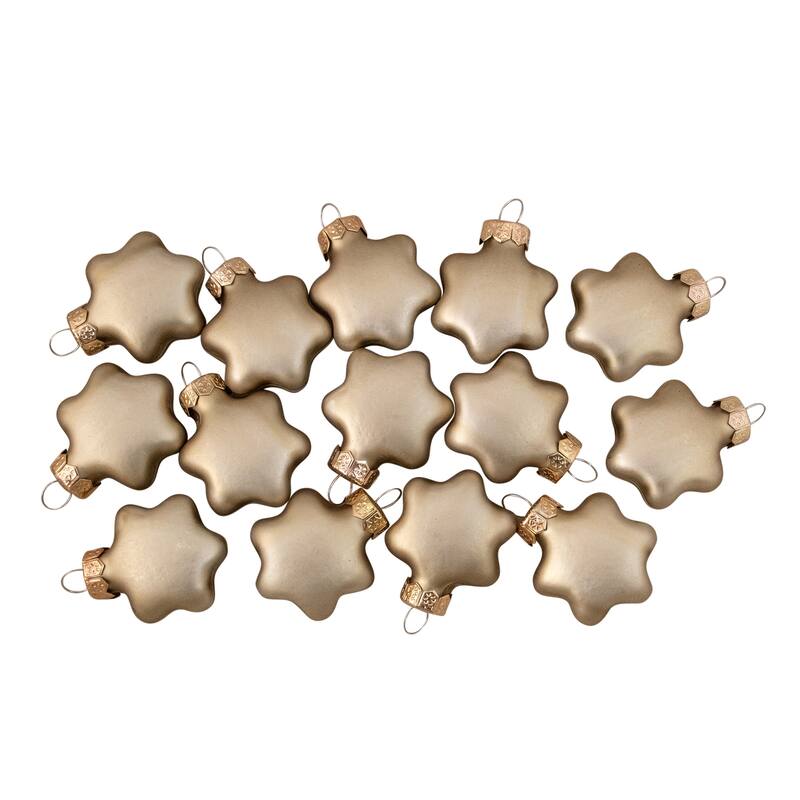 Matte Finish Glass Christmas Star Ornaments 1.75" (45Mm) Gold 56Ct