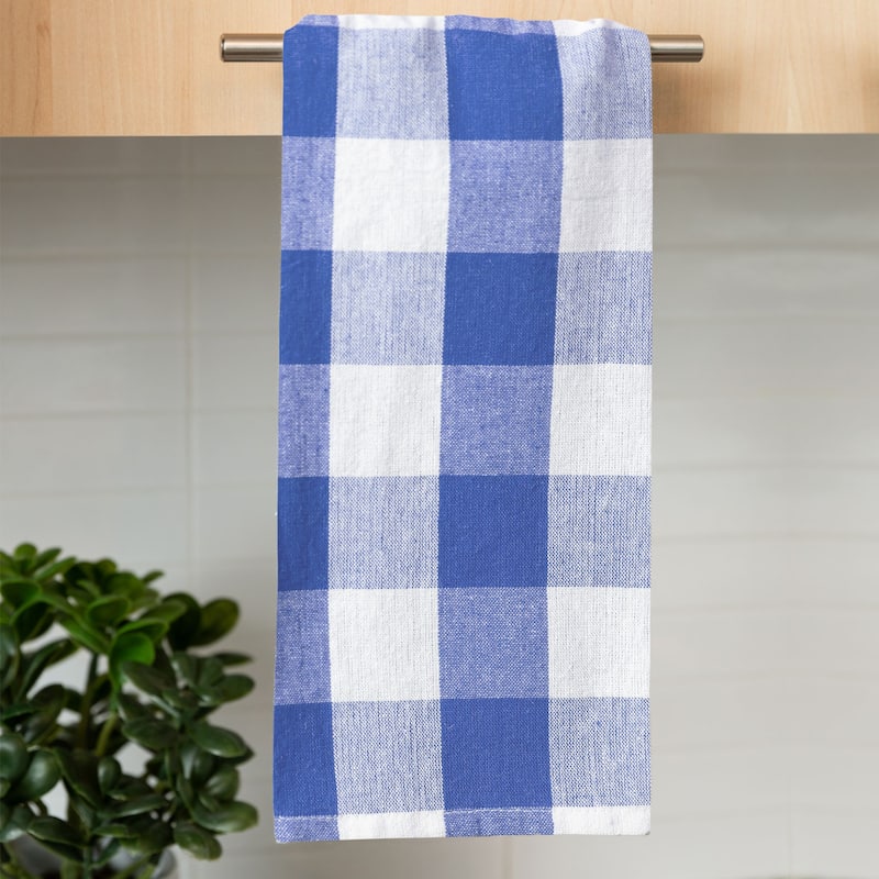 Fabstyles Country Check Cotton Kitchen Towel Set of 4 - 18x28