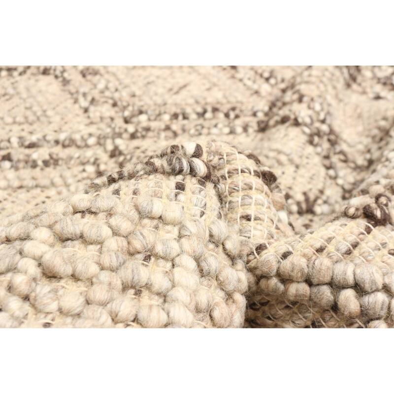 ECARPETGALLERY Braid weave Sienna Tan Wool Rug - 5'4 x 7'4