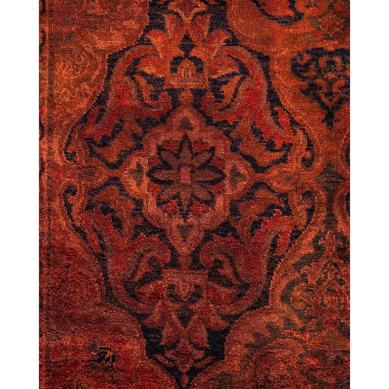 Fine Vibrance, One-of-a-Kind Hand-Knotted Area Rug - Black, 4' 2" x 5' 9" - 4' 2" x 5' 9"
