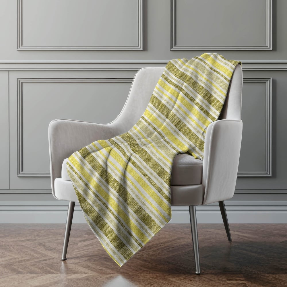 Premium Machine Washable Modern Stripe Sherpa Throw Blanket