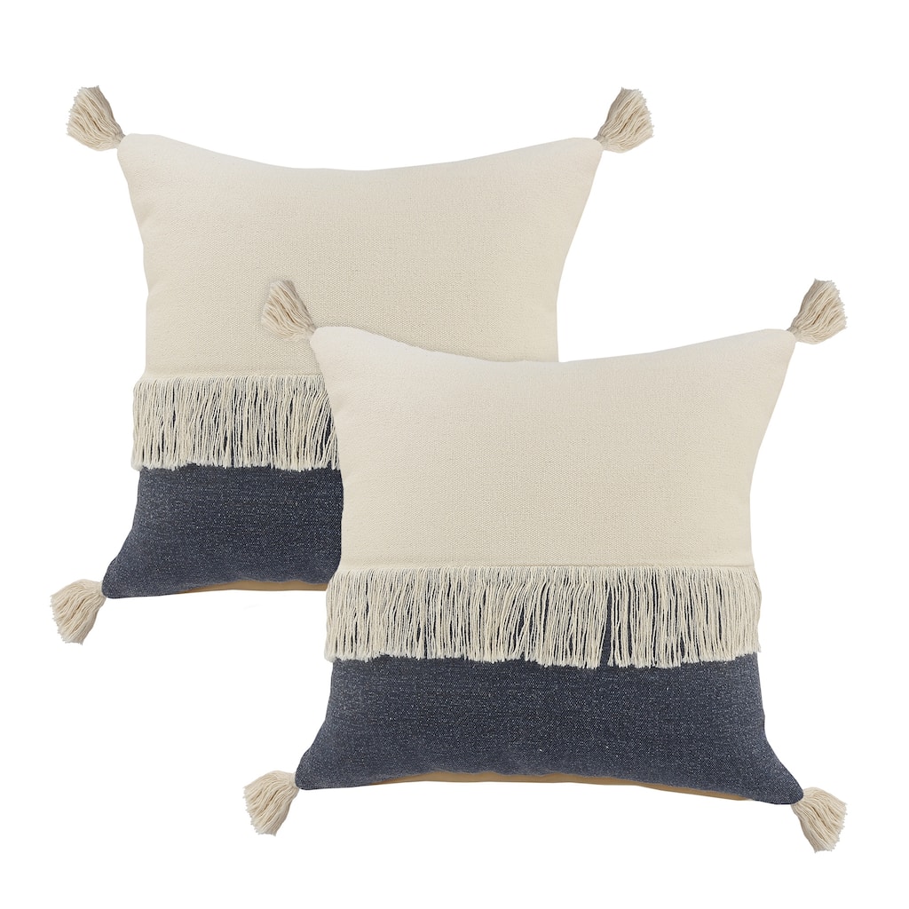 Sevita Carnival Vintage Color Block Cotton Throw Pillow, Set of 2
