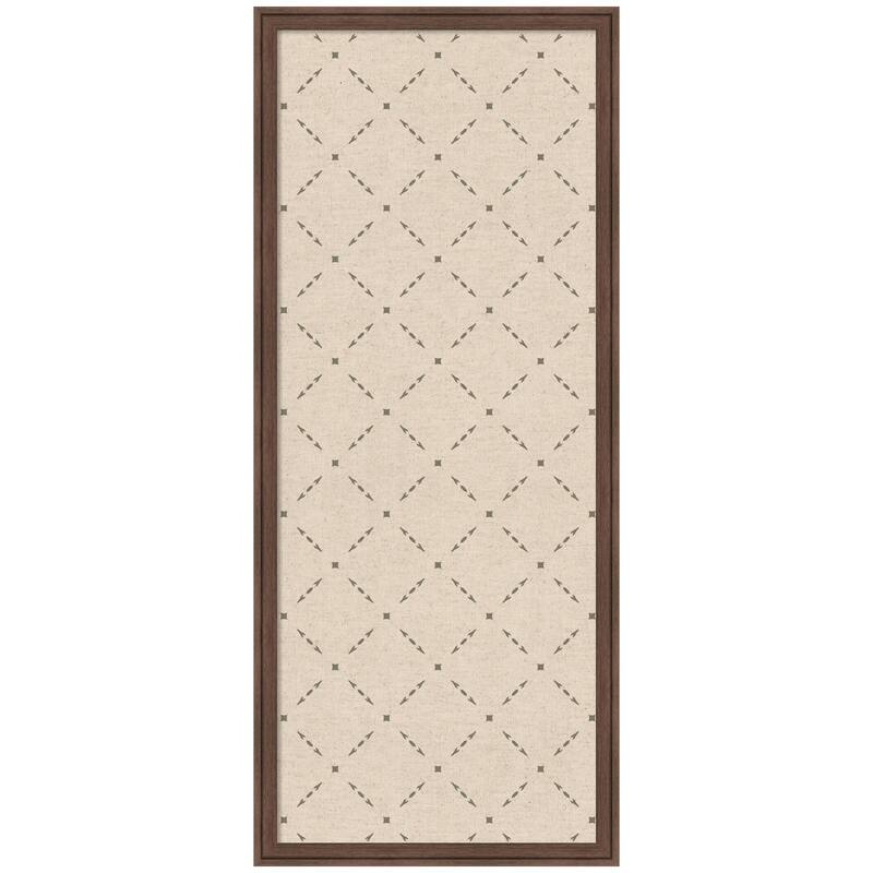 Kate and Laurel Pinboard Green Lattice Print - 18x42 - Florence Medium Brown
