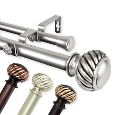 InStyleDesign Barta 1 inch Diameter Adjustable Double Curtain Rod