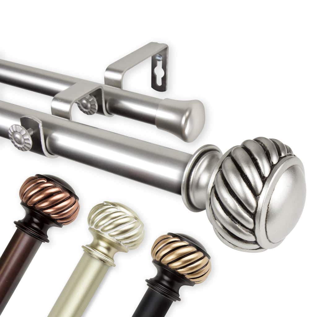 InStyleDesign Barta 1 inch Diameter Adjustable Double Curtain Rod