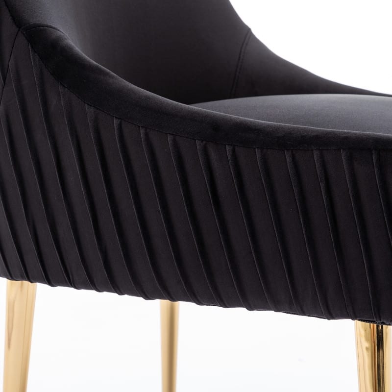 SEYNAR Mid Century Velvet Accent Dining Chair Set of 2 with Rear Handle